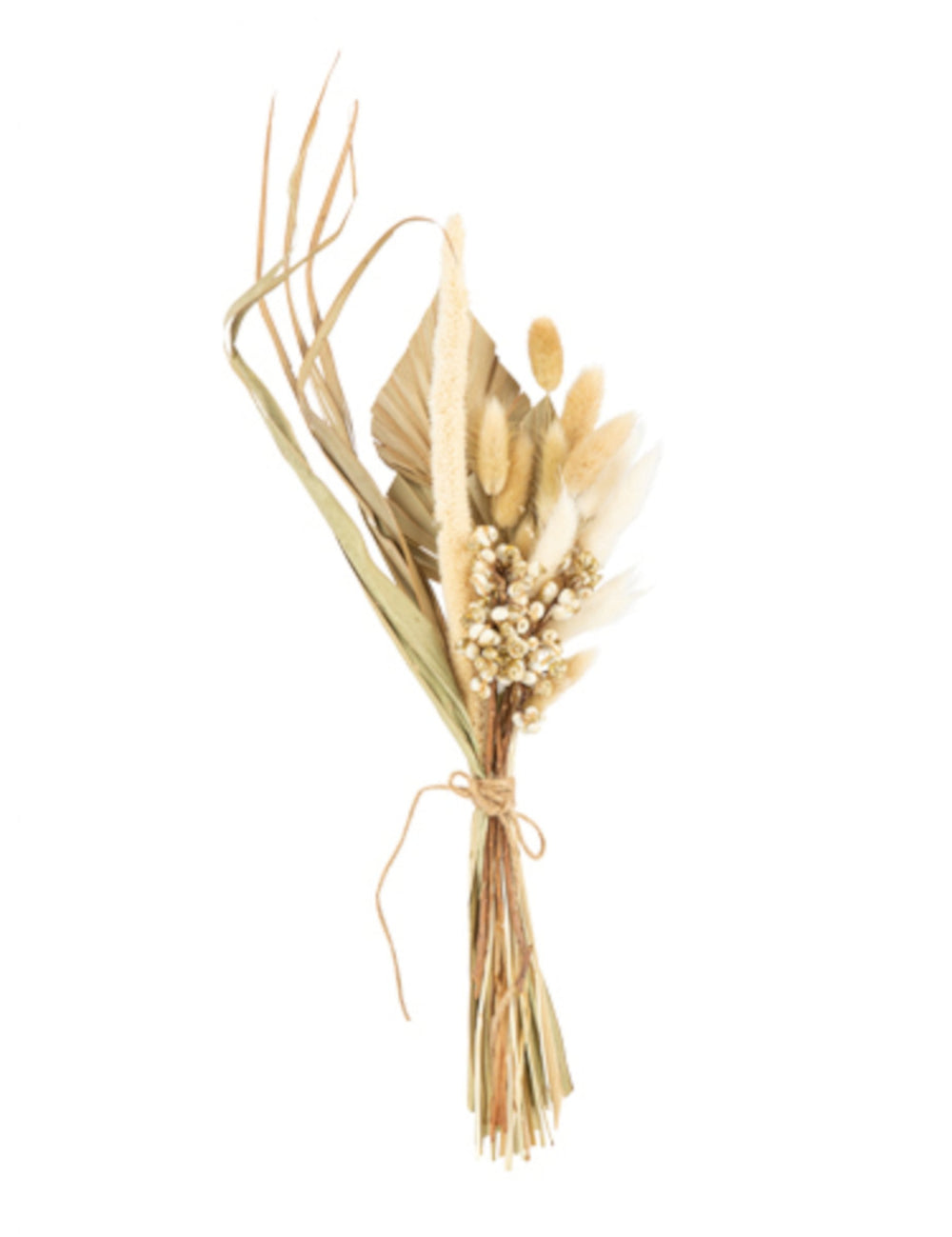 Bouquet de fleurs séchées Olga pour mariage naturel avec paillettes or