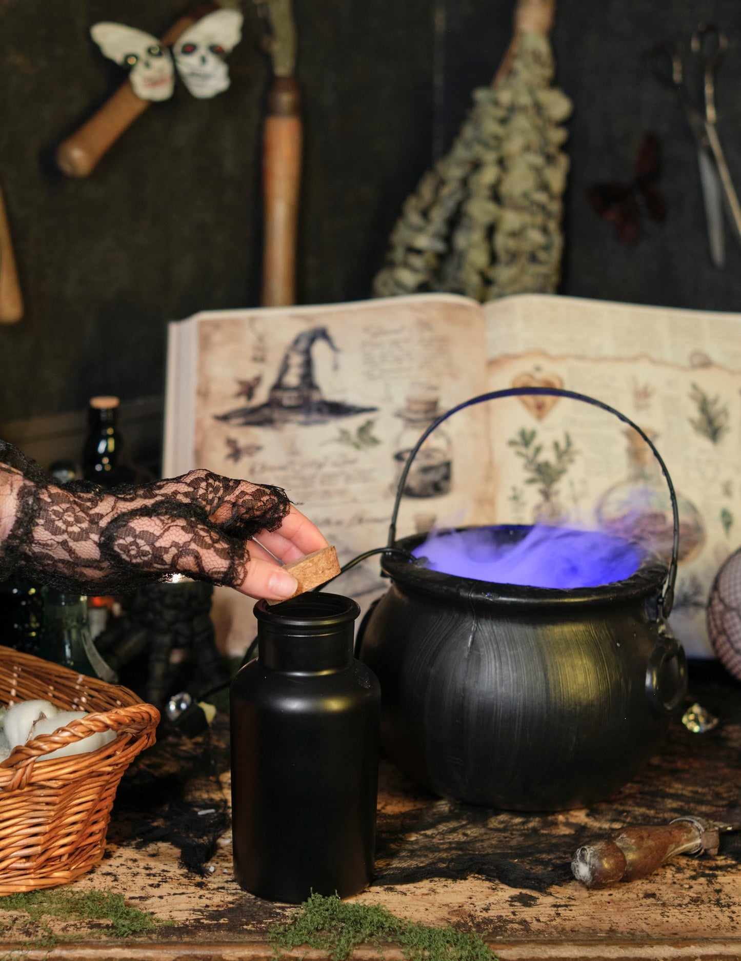 Mat Black Apothecary Sticla cu capac de plută 17 cm 500 ml