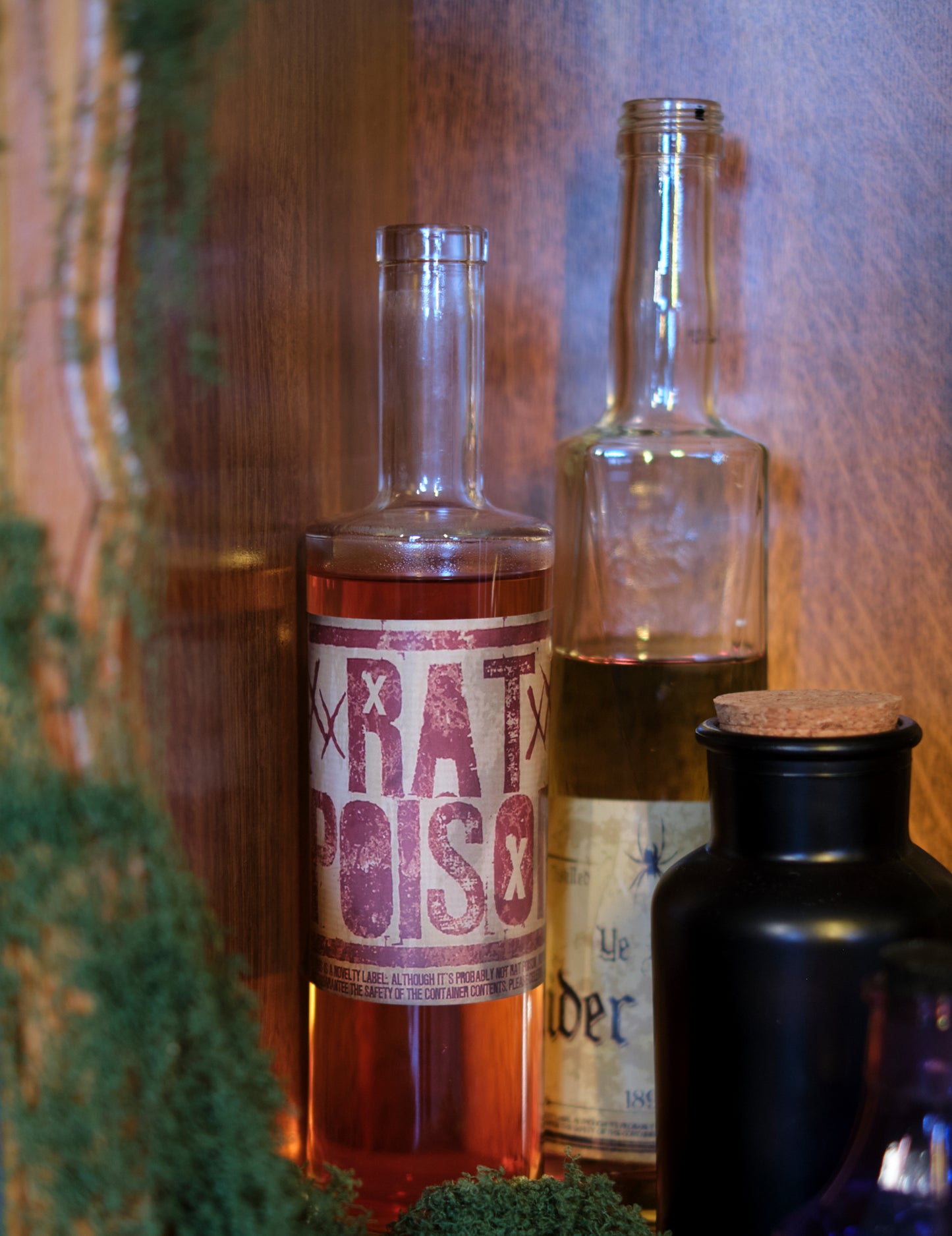 Mat Black Apothecary Sticla cu capac de plută 17 cm 500 ml