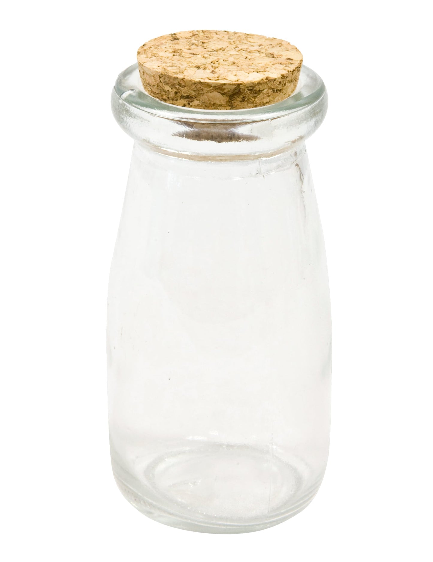 Bouteille en verre avec bouchon en liège pour candy bar transparente