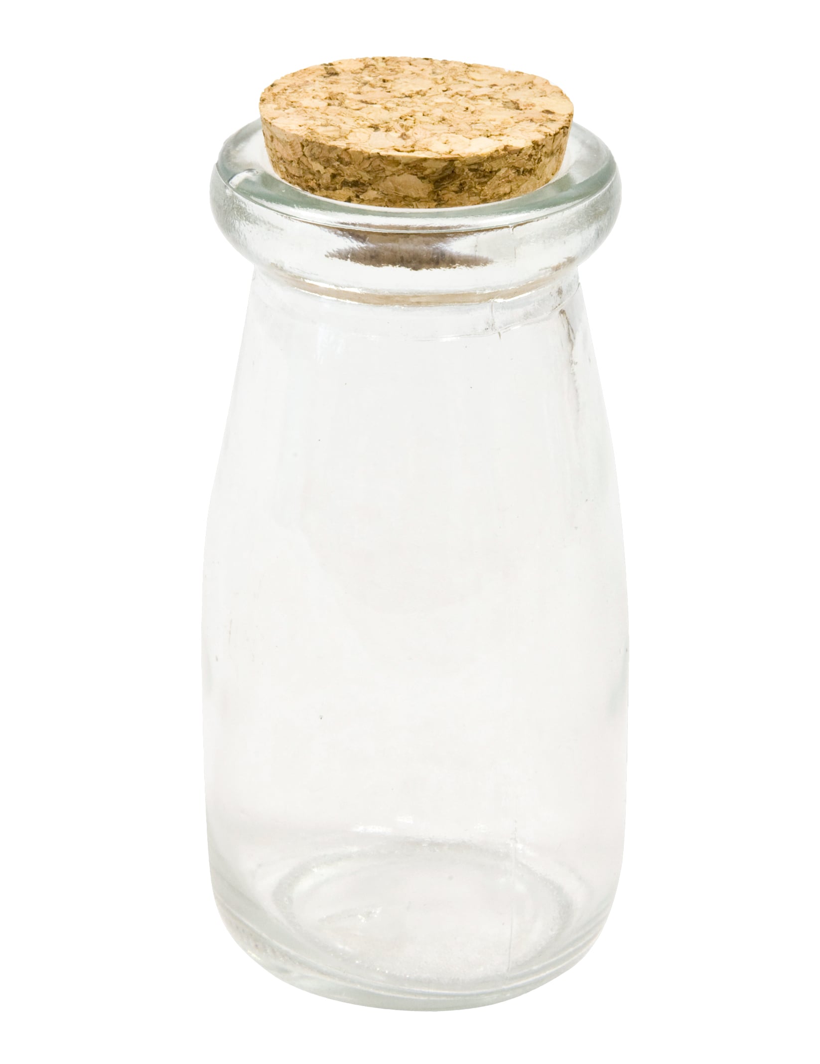 Bouteille en verre avec bouchon en liège pour candy bar transparente