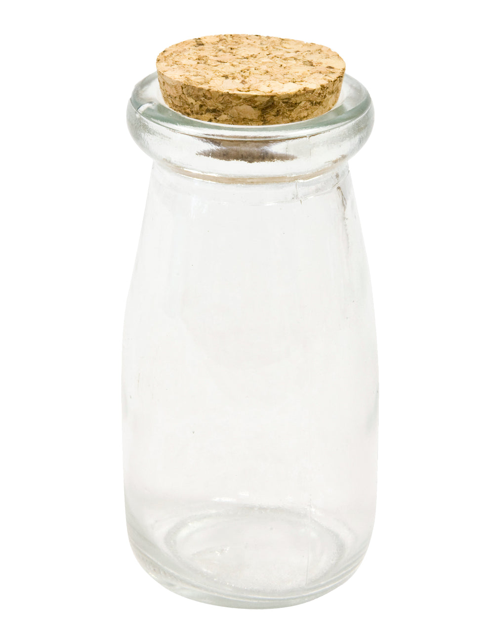 Bouteille en verre avec bouchon en liège pour candy bar transparente