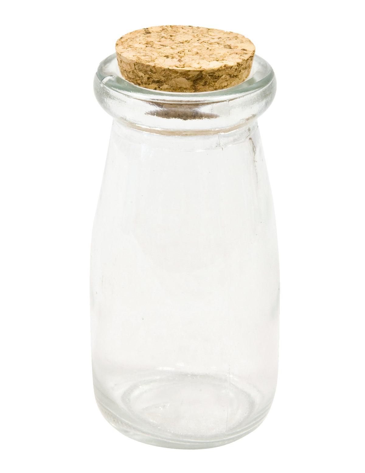 Bouteille en verre avec bouchon en liège pour candy bar transparente