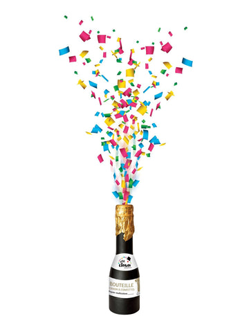 Bouteille canon à confettis multicolore 16 cm