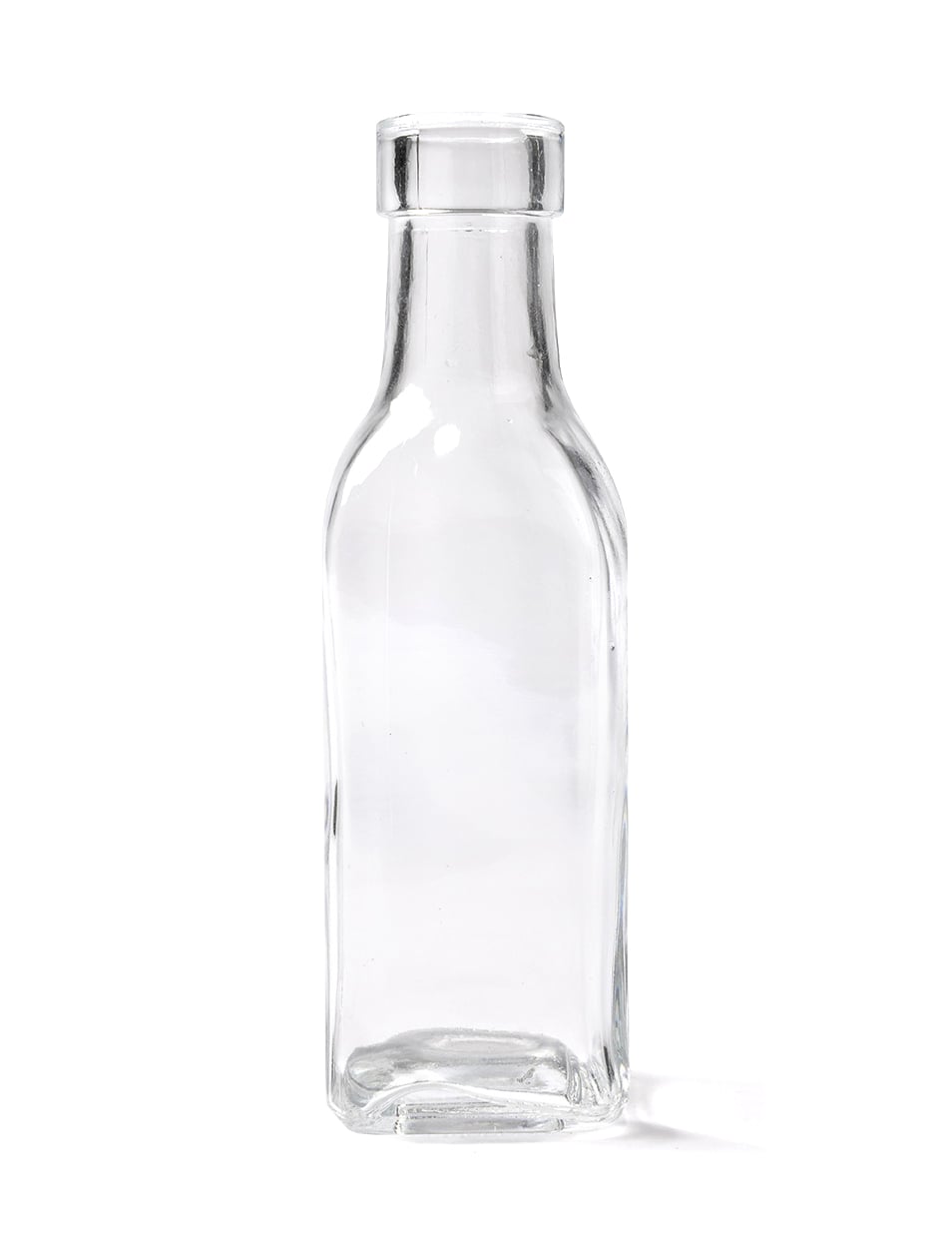 Bouteille en verre carrée transparente