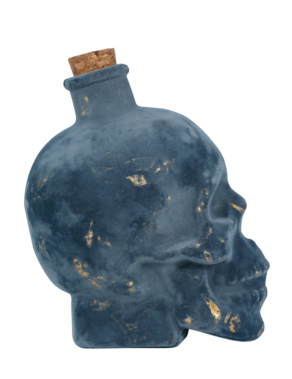 Vue de profil de la bouteille tête de mort