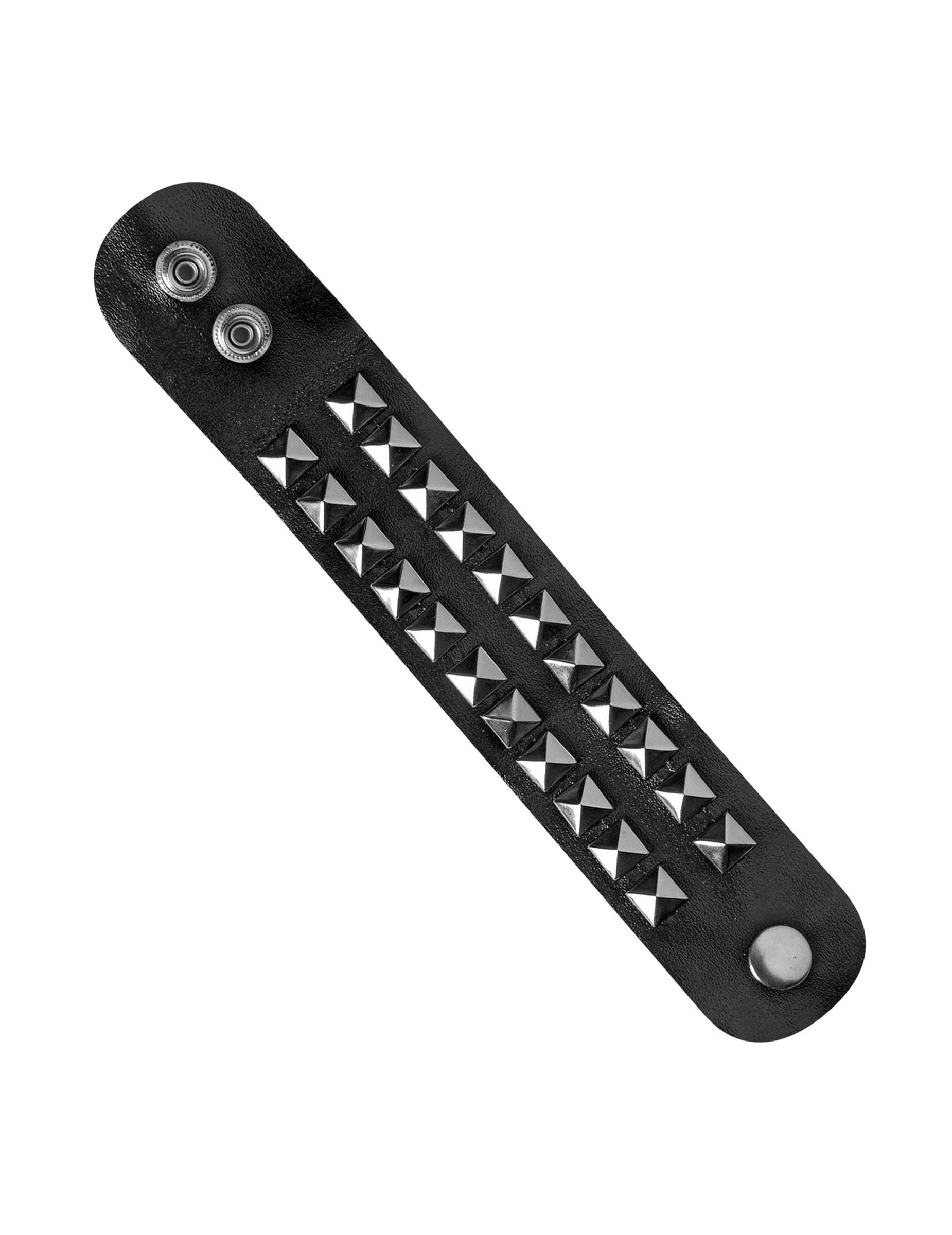 Vue à plat du bracelet clouté rocker