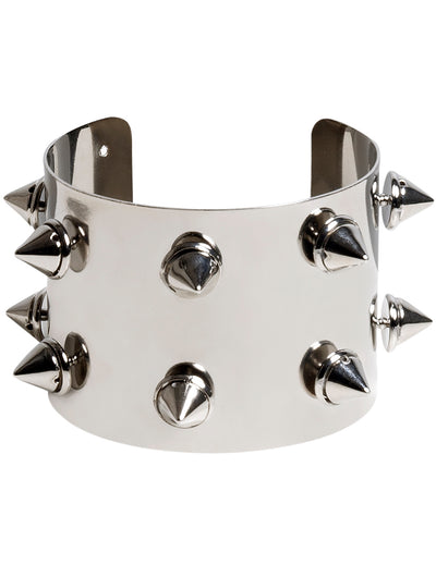 Bracelet en métal punk pour adulte argenté avec pointes