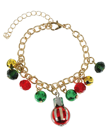 Brățară metalică cu globuri de Crăciun