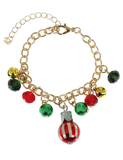 Brățară metalică cu globuri de Crăciun