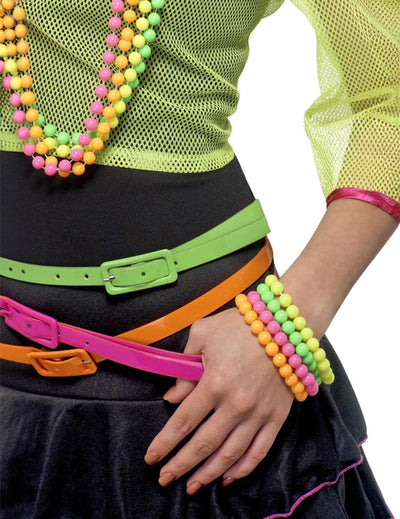 Bracelets fluo pour adulte multicolores à perles