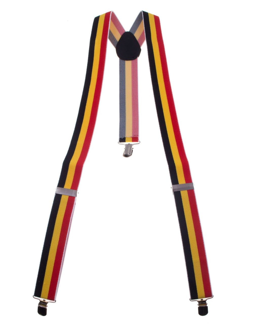 Bretelles Belgique pour adulte noir jaune rouge