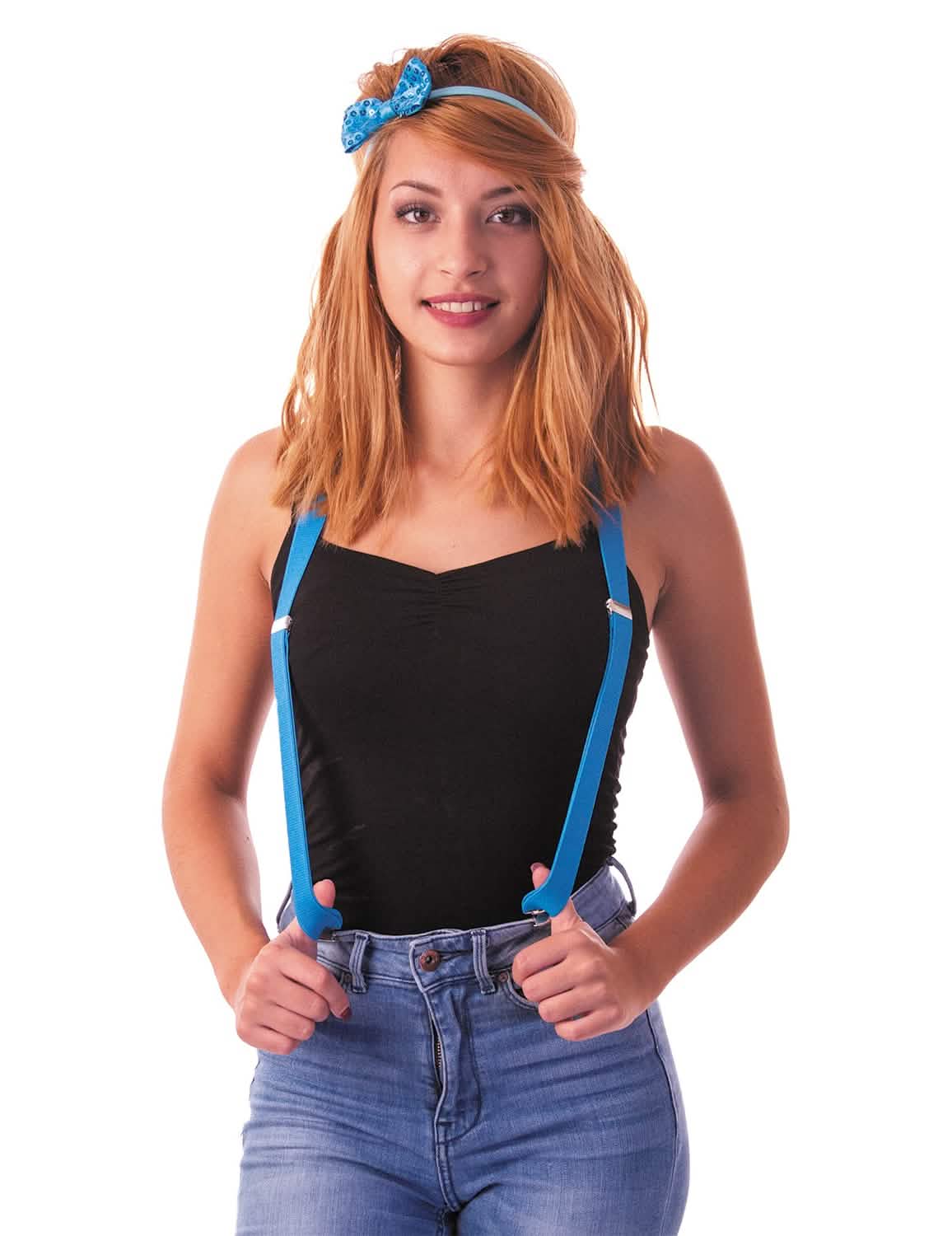 Bretele pentru adult albastru fluorescent
