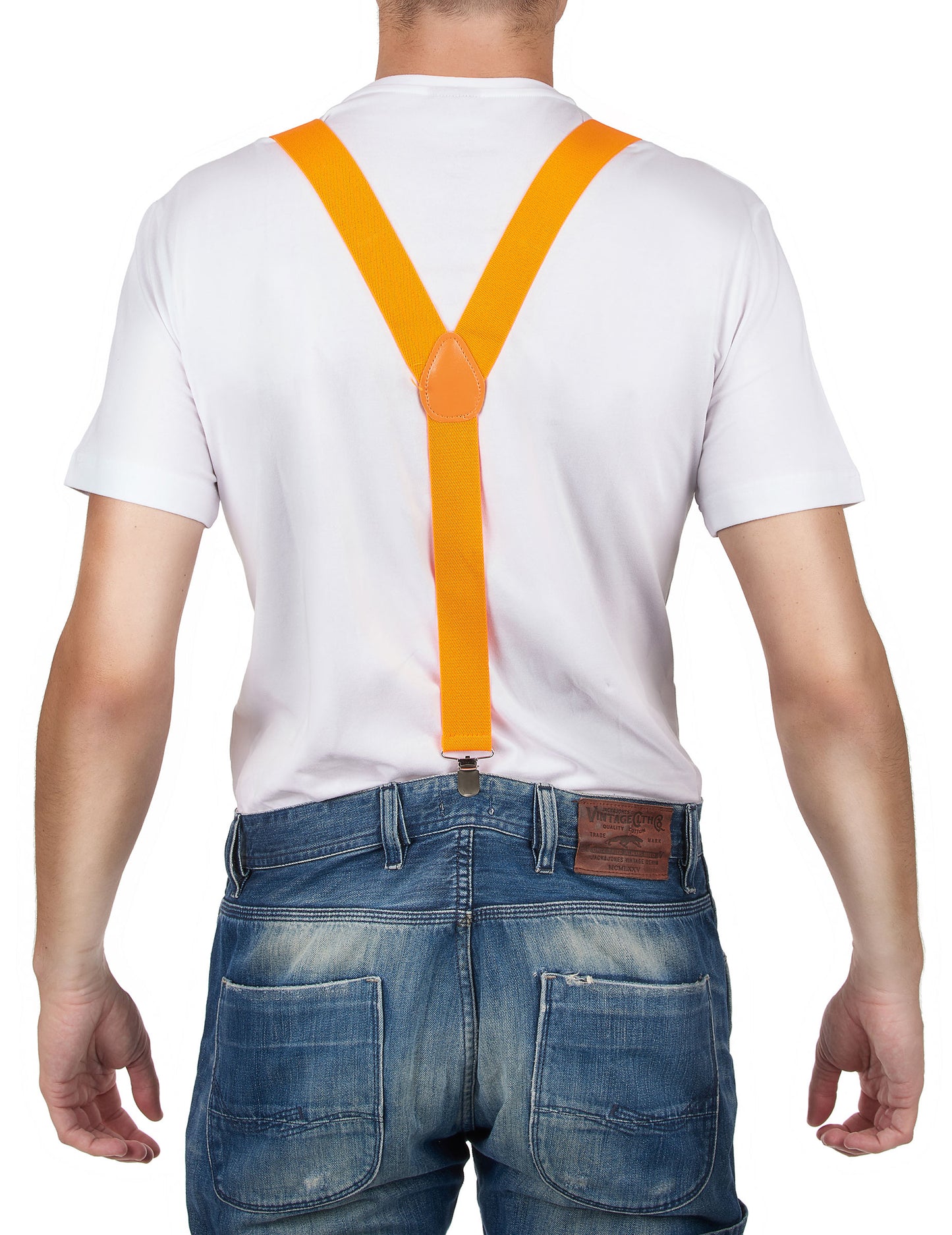 Vue de dos des bretelles fluo pour adulte