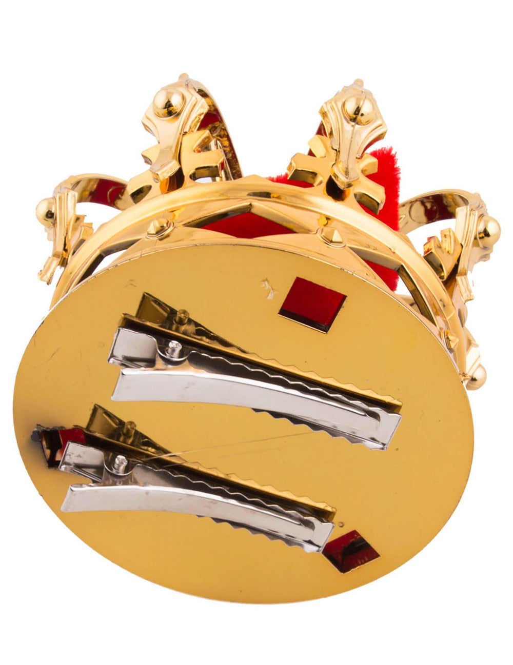 Detaliu al sistemului de fixare al agrafei de păr mini coroană regală