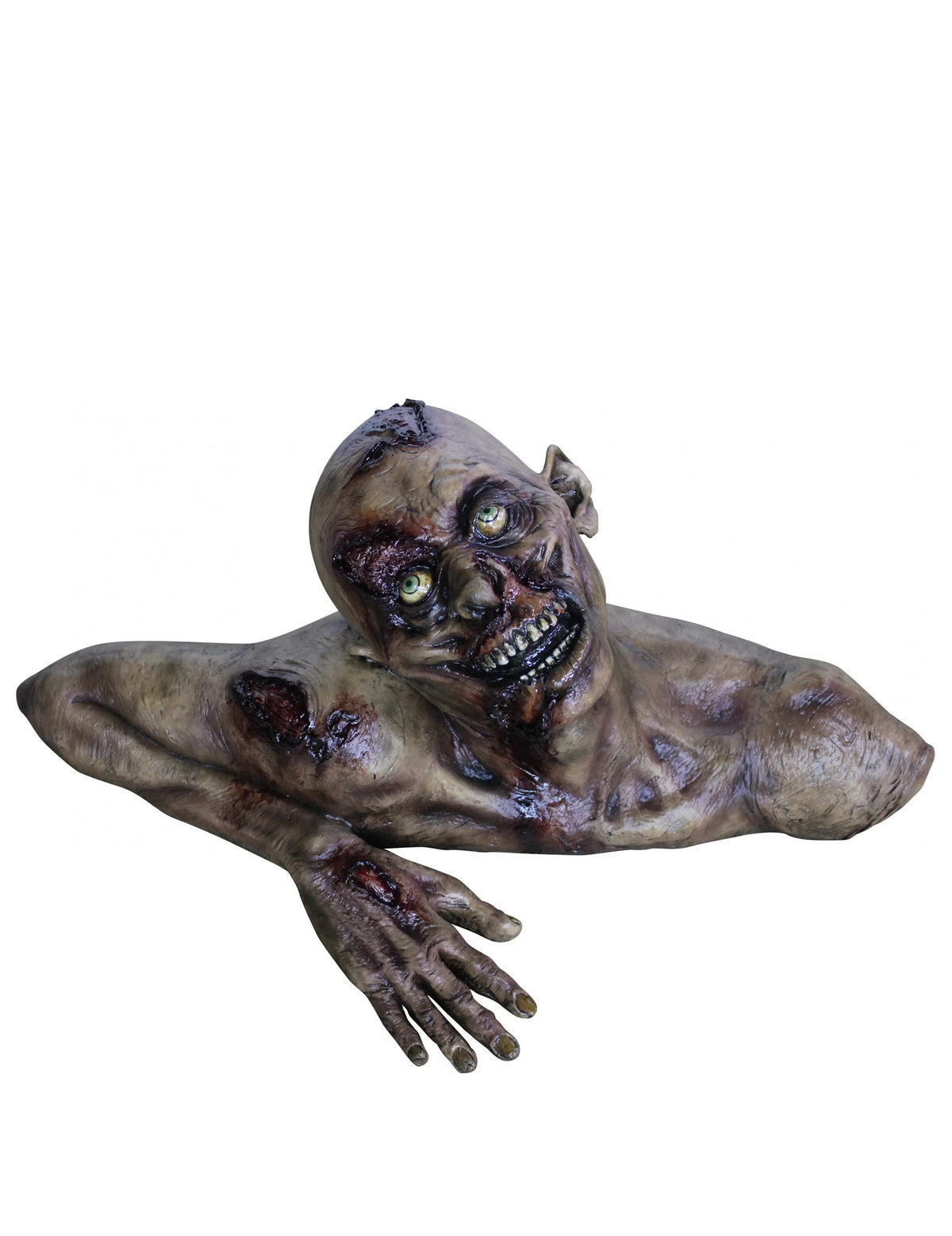 Buste zombie décoratif pour Halloween gris réaliste
