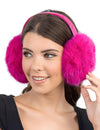 Cache-oreille fausse fourrure pour femme rose fuchsia