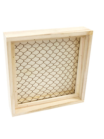 Cadre effet grillage pour messages en bois