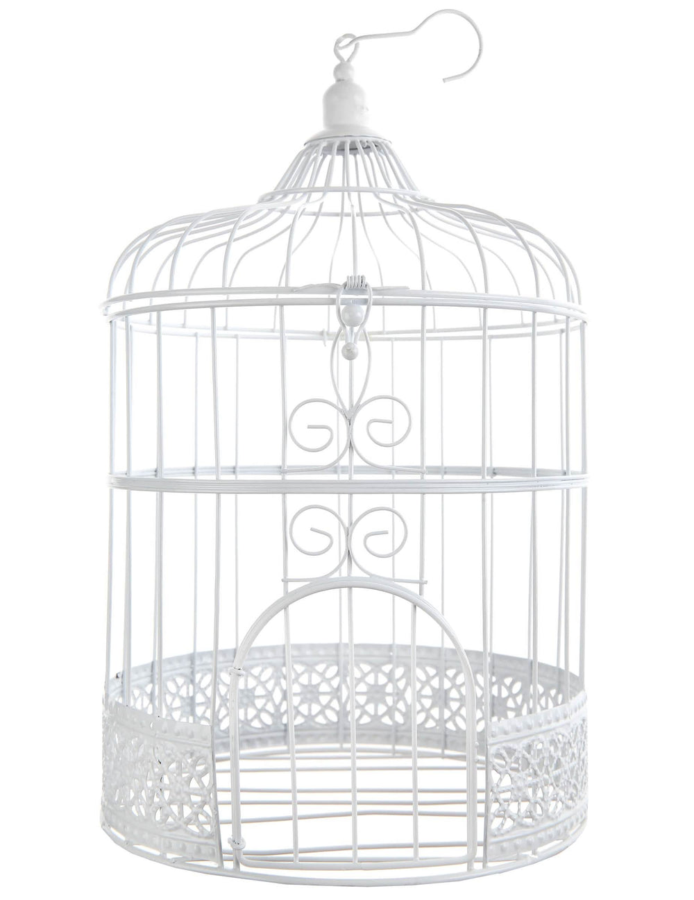 Decorațiune de cușcă pentru păsări din metal, de agățat, pentru petrecere albă