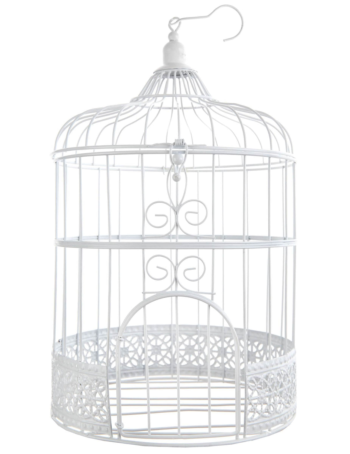 Decorațiune de cușcă pentru păsări din metal, de agățat, pentru petrecere albă