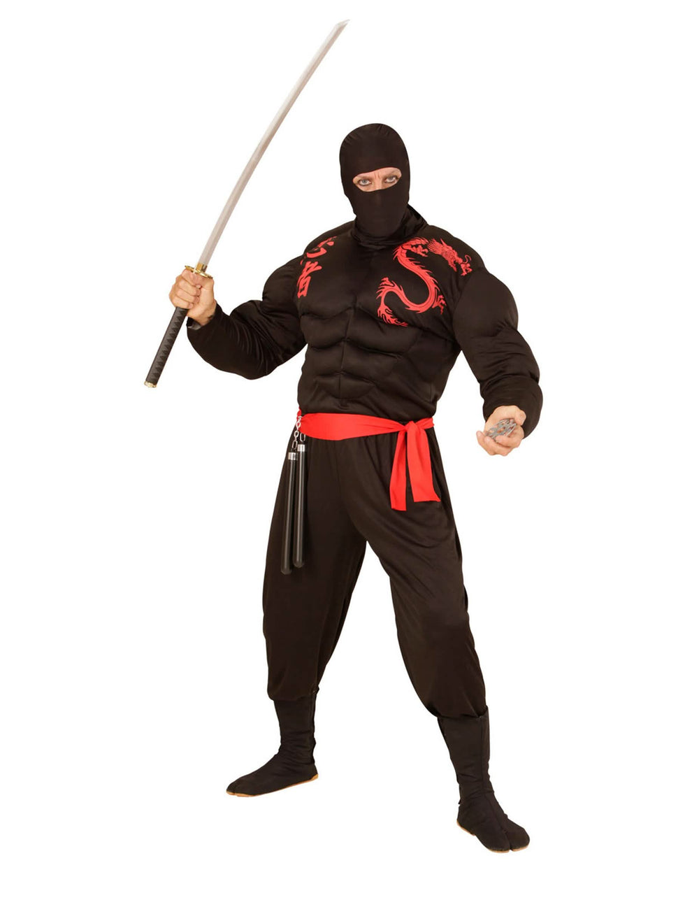 Vedere de ansamblu a cagulei ninja pentru adult