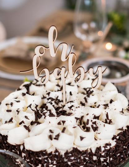 Tortul topper din lemn oh bebeluș 13,5 x 17 cm