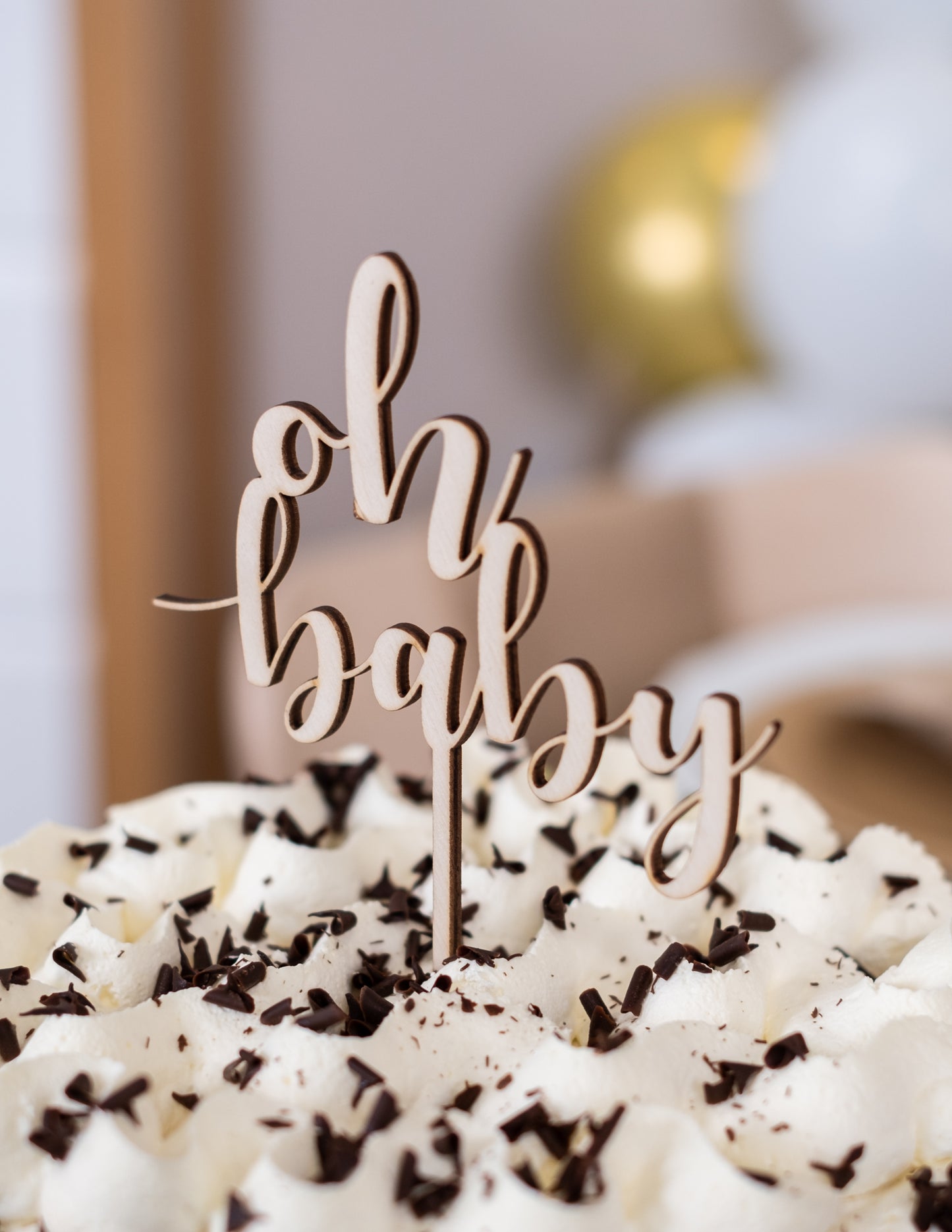 Tortul topper din lemn oh bebeluș 13,5 x 17 cm