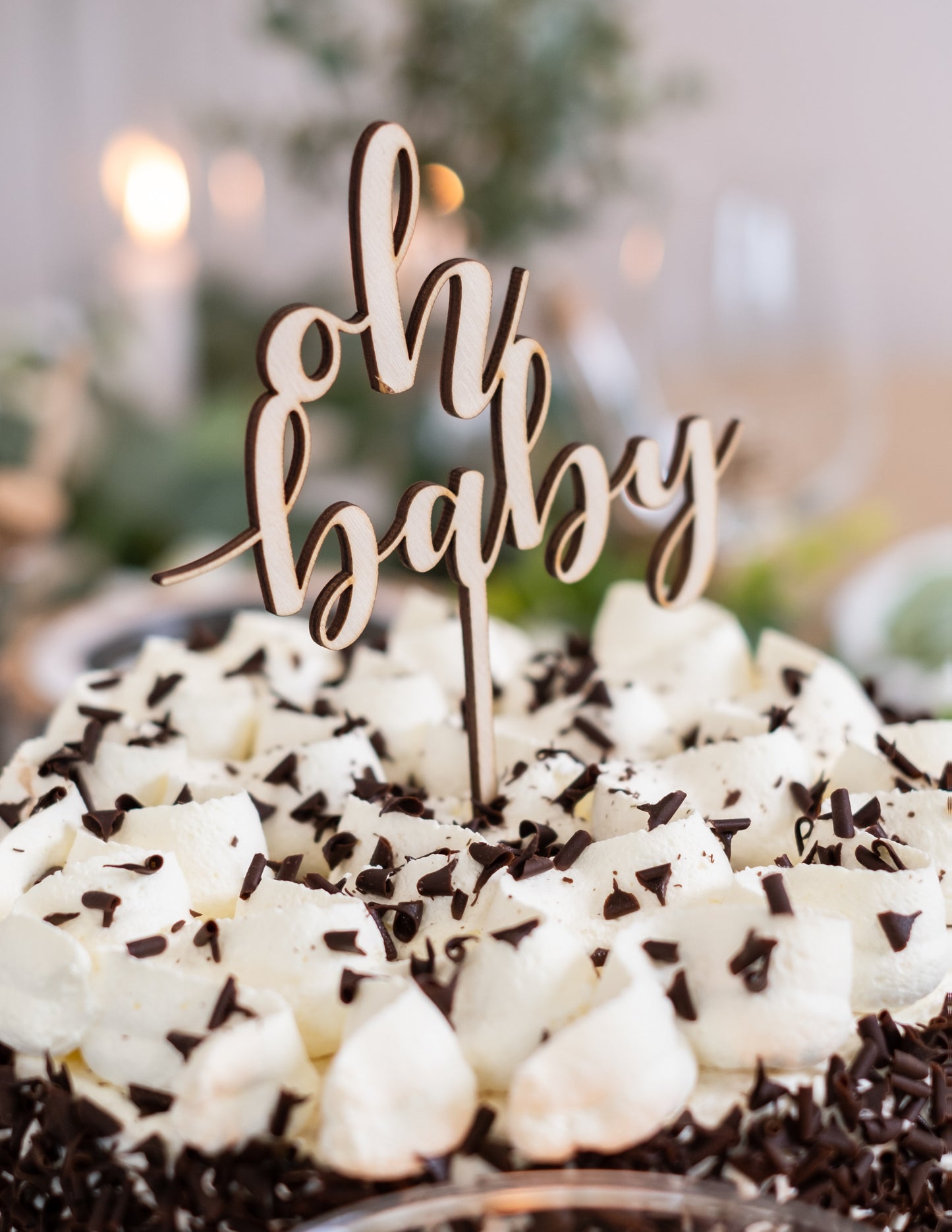 Tortul topper din lemn oh bebeluș 13,5 x 17 cm