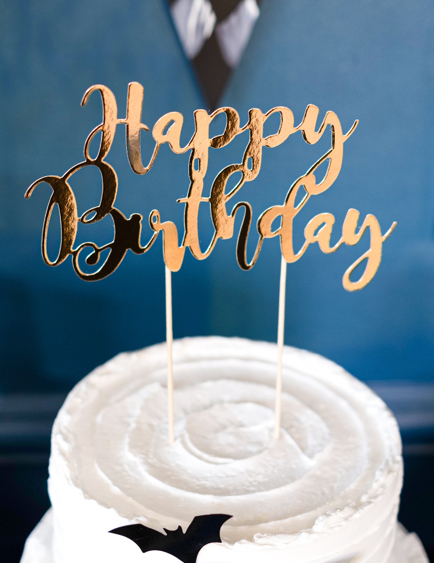 Topper tort în Happy Birthday Gold Metallic 22,5 cm