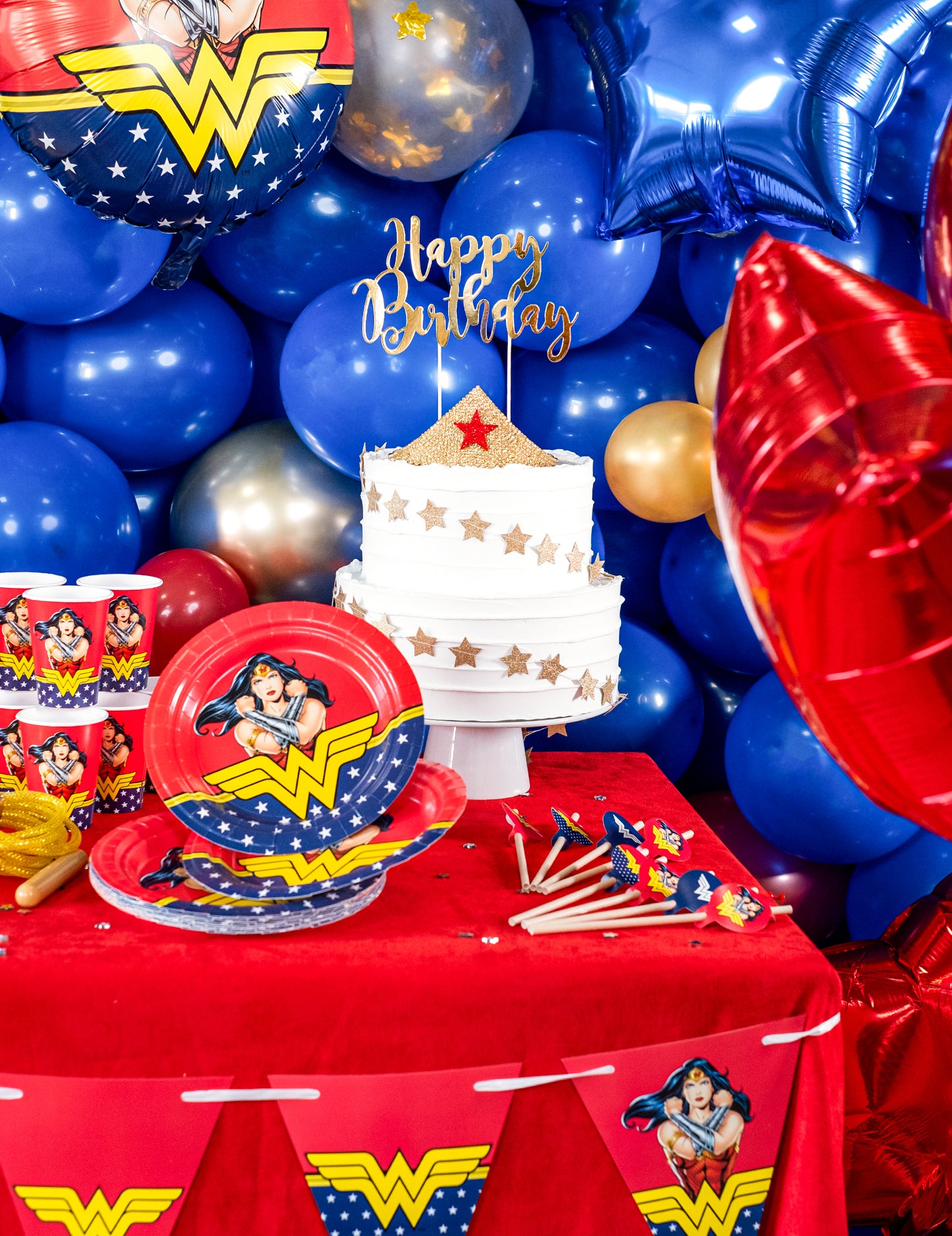 Topper tort în Happy Birthday Gold Metallic 22,5 cm