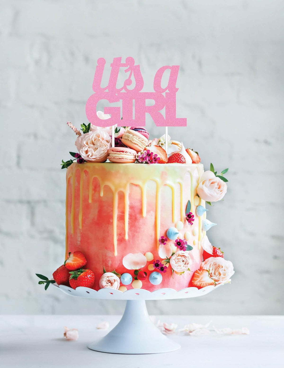 Decor pe tort Cake topper It's a girl