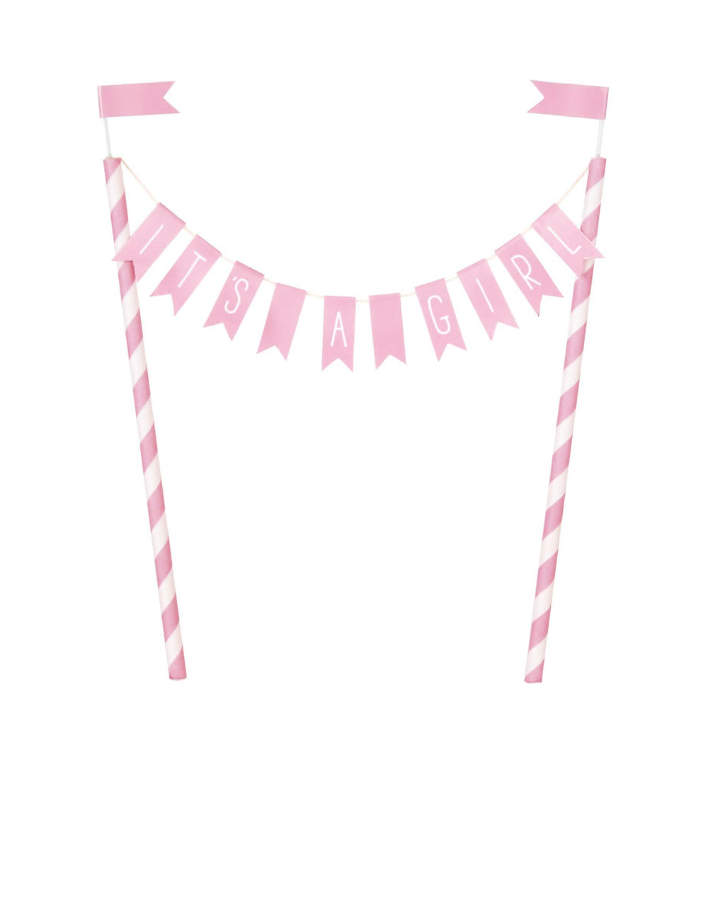 Decorațiune pentru tort „It's a girl” pentru baby shower roz