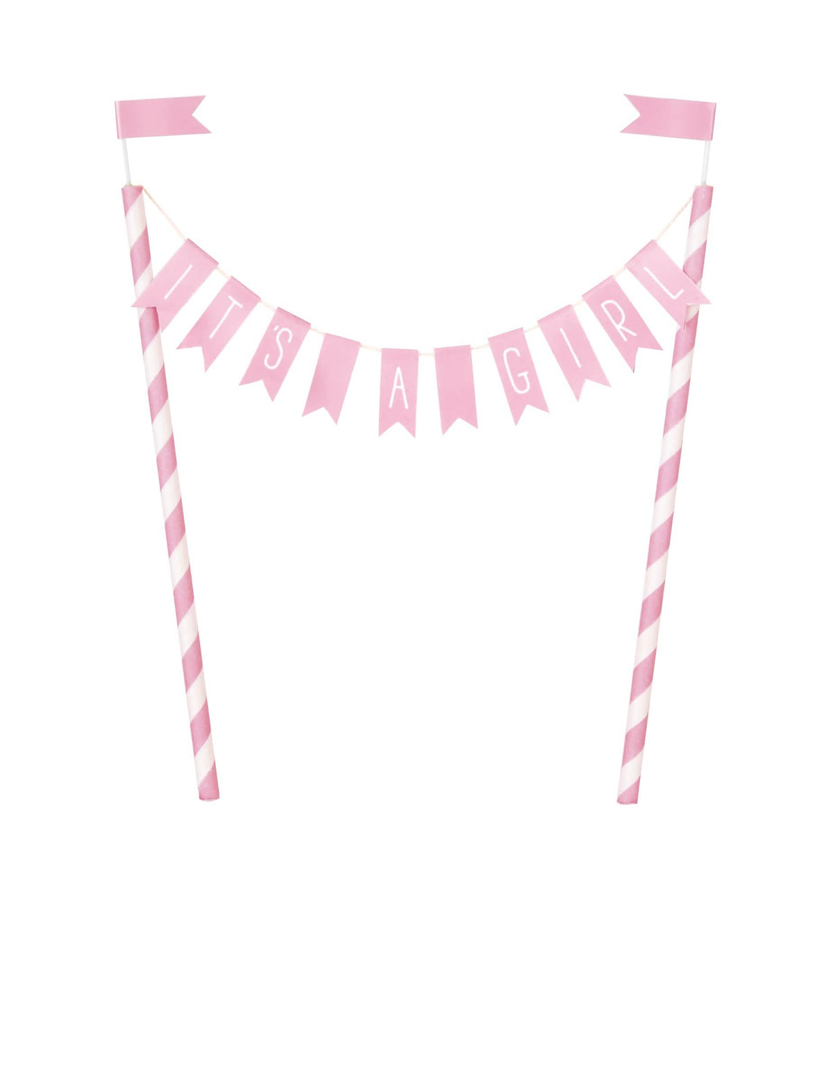 Decorațiune pentru tort „It's a girl” pentru baby shower roz