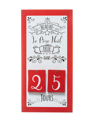 Calendar de Advent din lemn cu tejghea 40 x 20 cm