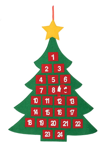 Calendar de Advent din material textil brad de Crăciun 55 x 70 cm 