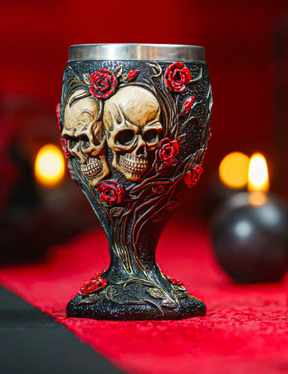 Coupe calice décoratif en résine gothique 7 x 7 x 14,5 cm