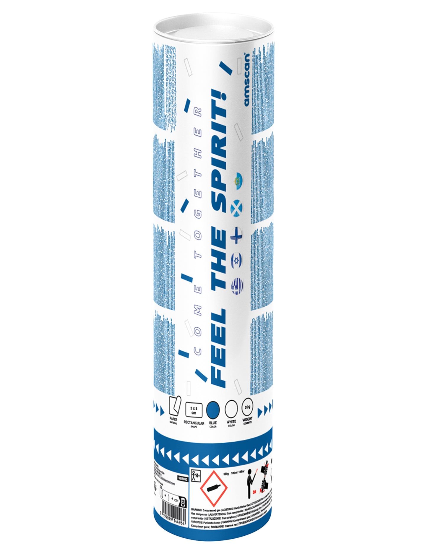 Tun confetti alb și albastru pentru suporteri 