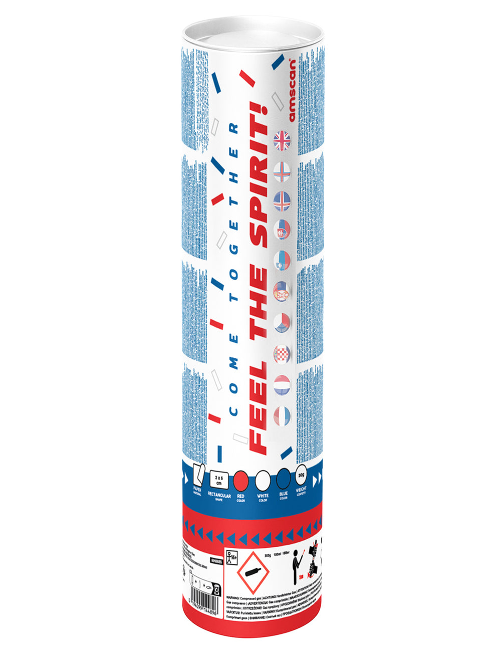 Canon à confettis supporter France bleu blanc rouge