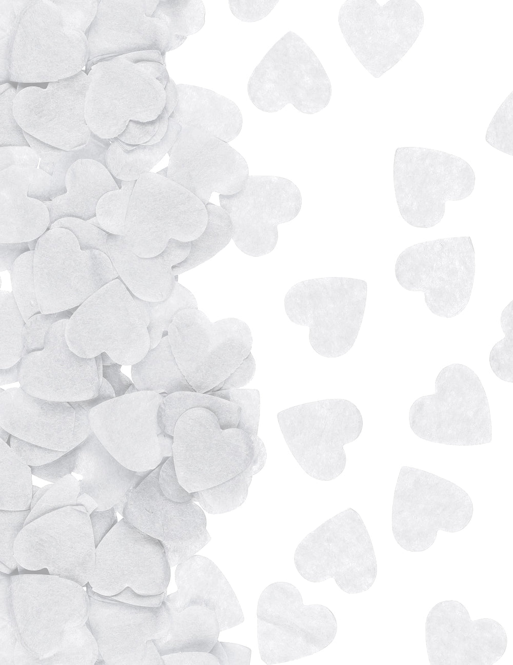 Gros plan sur les confettis du canon à confettis coeurs