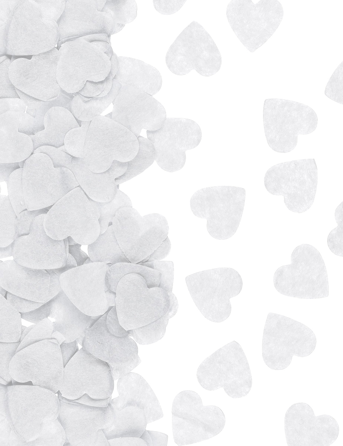 Gros plan sur les confettis du canon à confettis coeurs