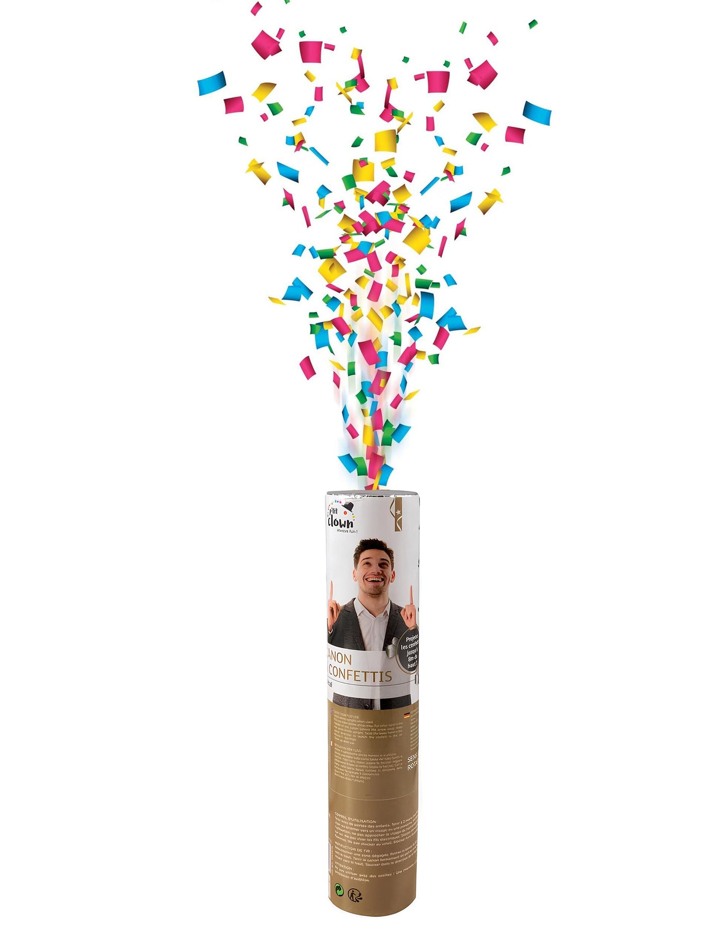 Canon à confettis pour fête multicolores