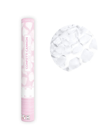 Canon à confettis pétales blanc
