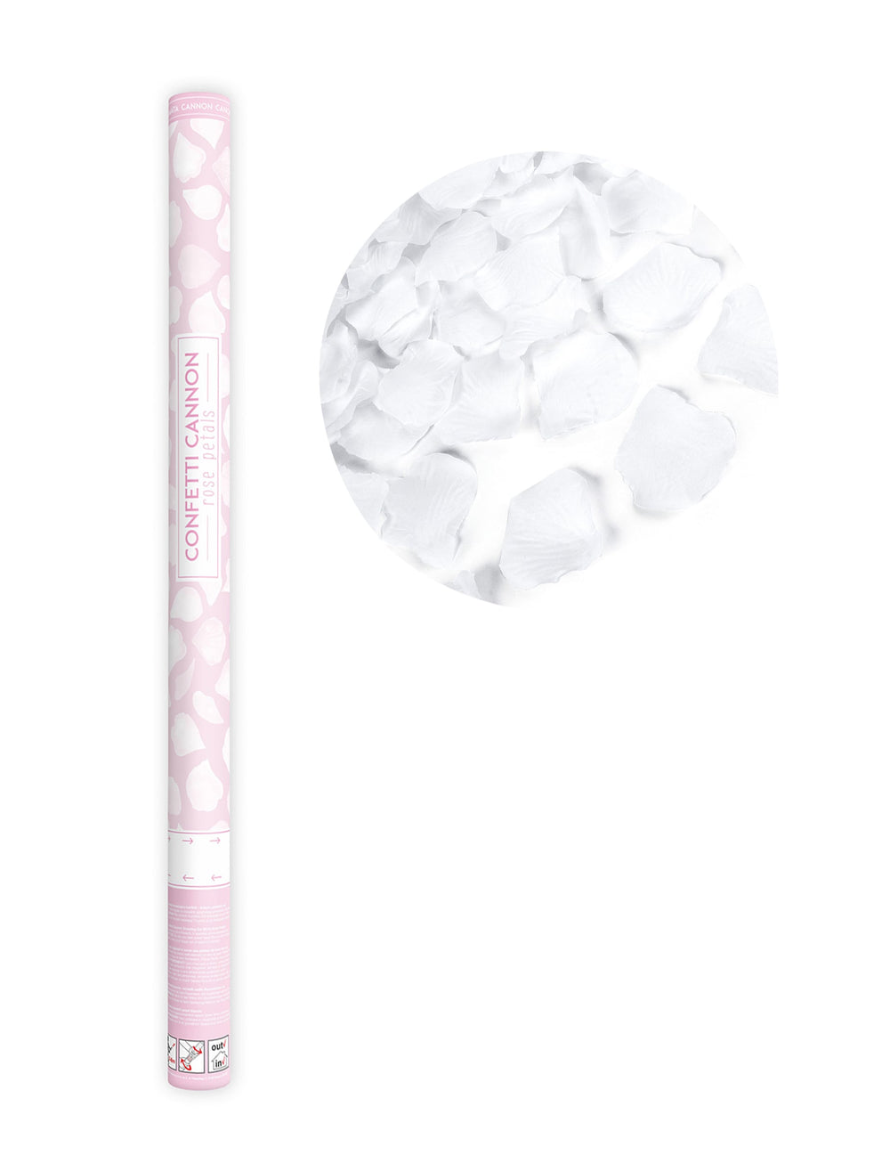 Canon à confettis pétales blanc