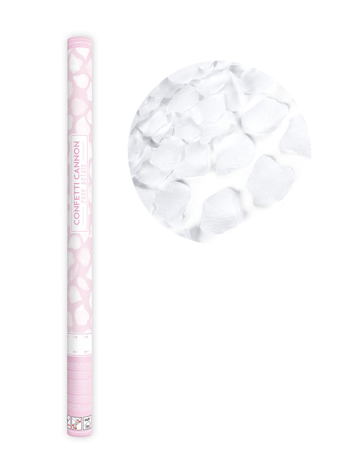 Canon à confettis pétales blanc