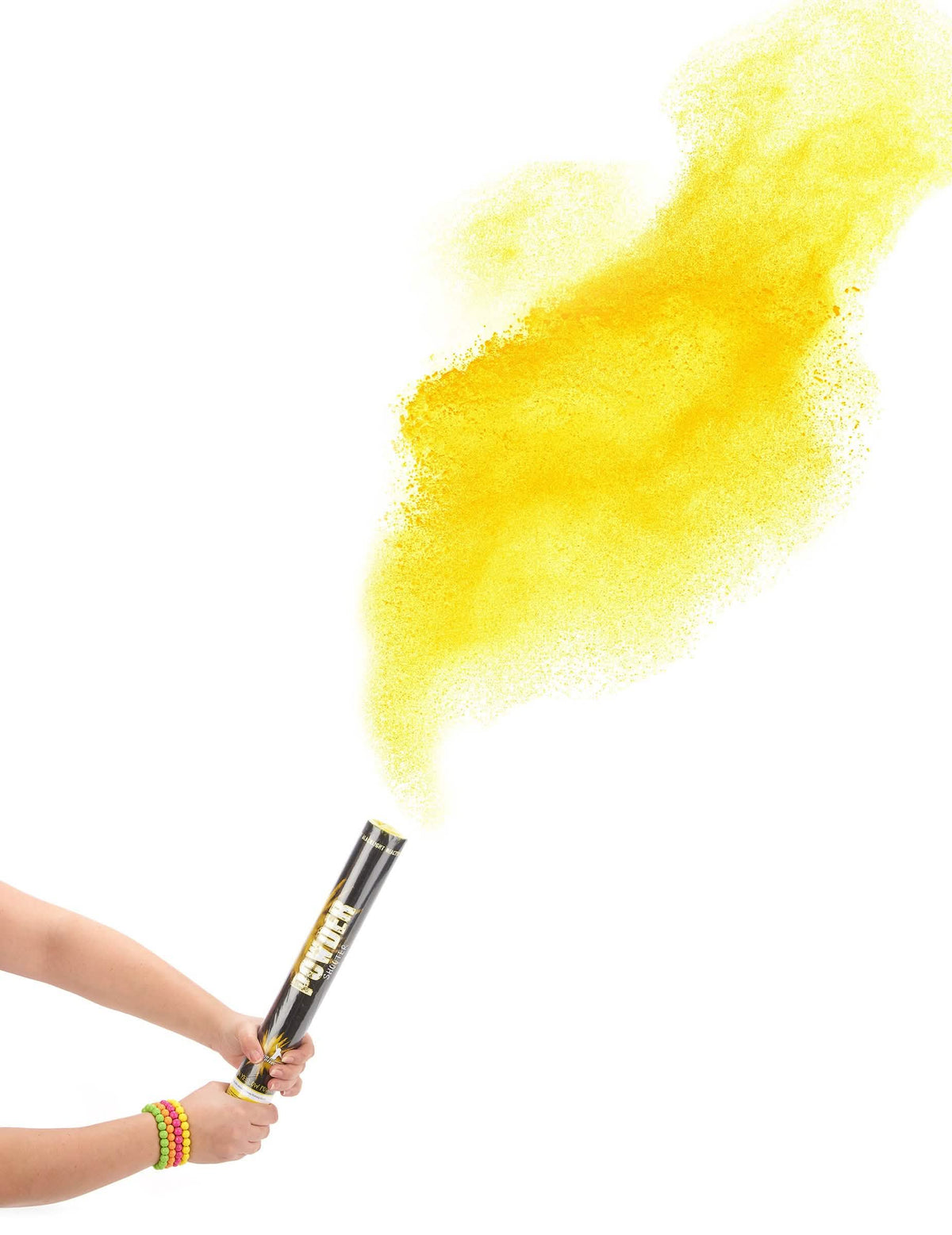 Canon à poudre pour fête jaune