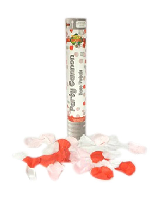 Canon à confettis pétales de rose rouges roses et blancs