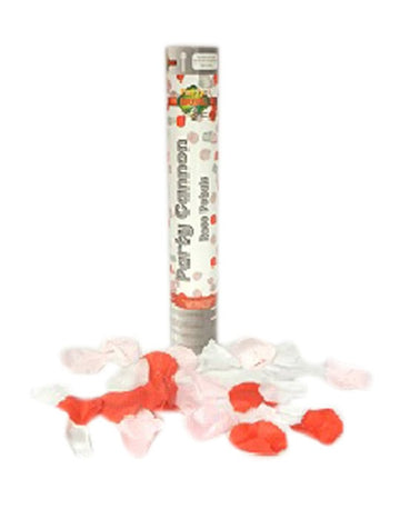Tun canistre cu confetti petale de trandafir 30 cm 