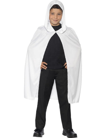 Capa cu glugă de Halloween pentru copii albă
