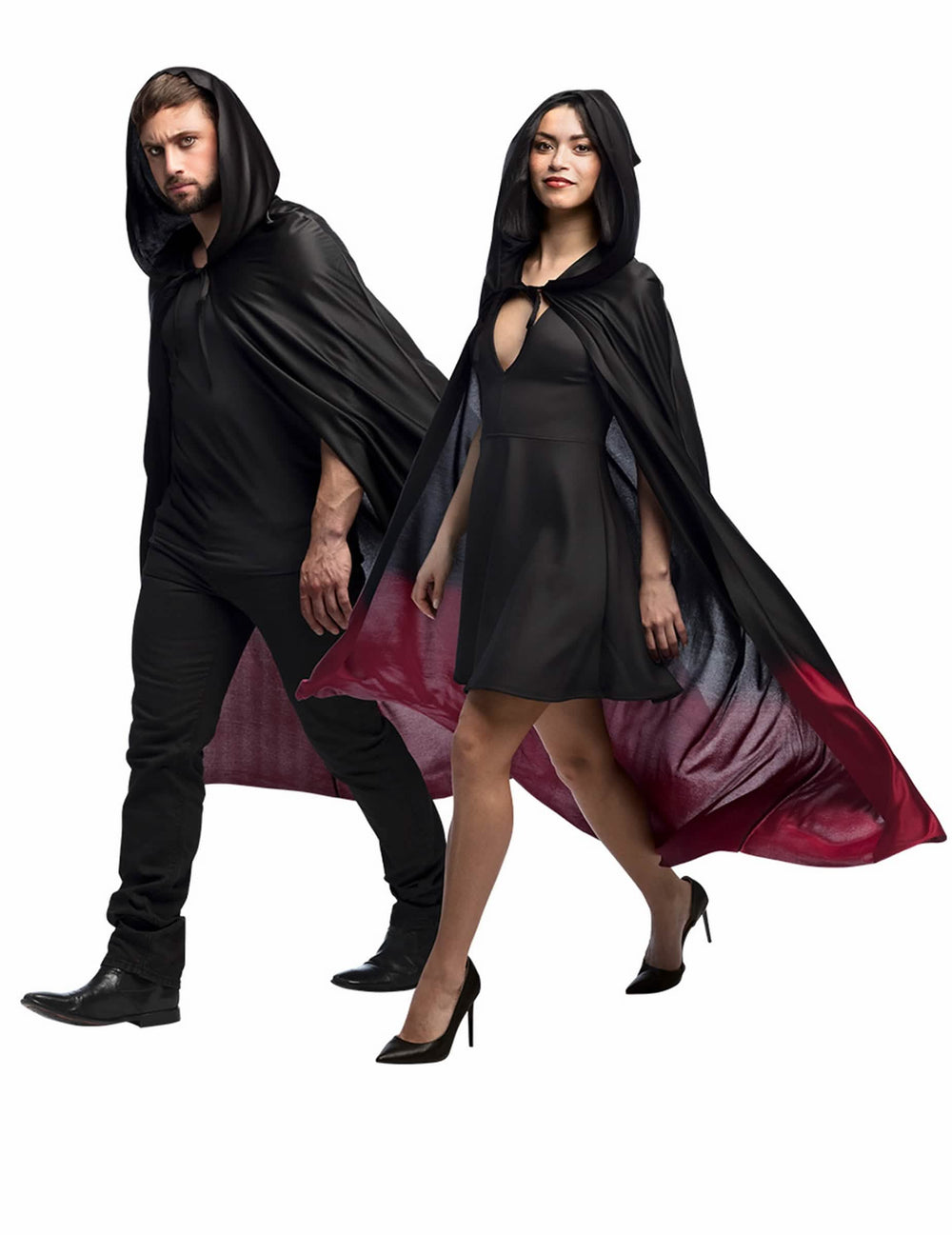 Pelerină halloween pentru adult neagră cu degrade roșu