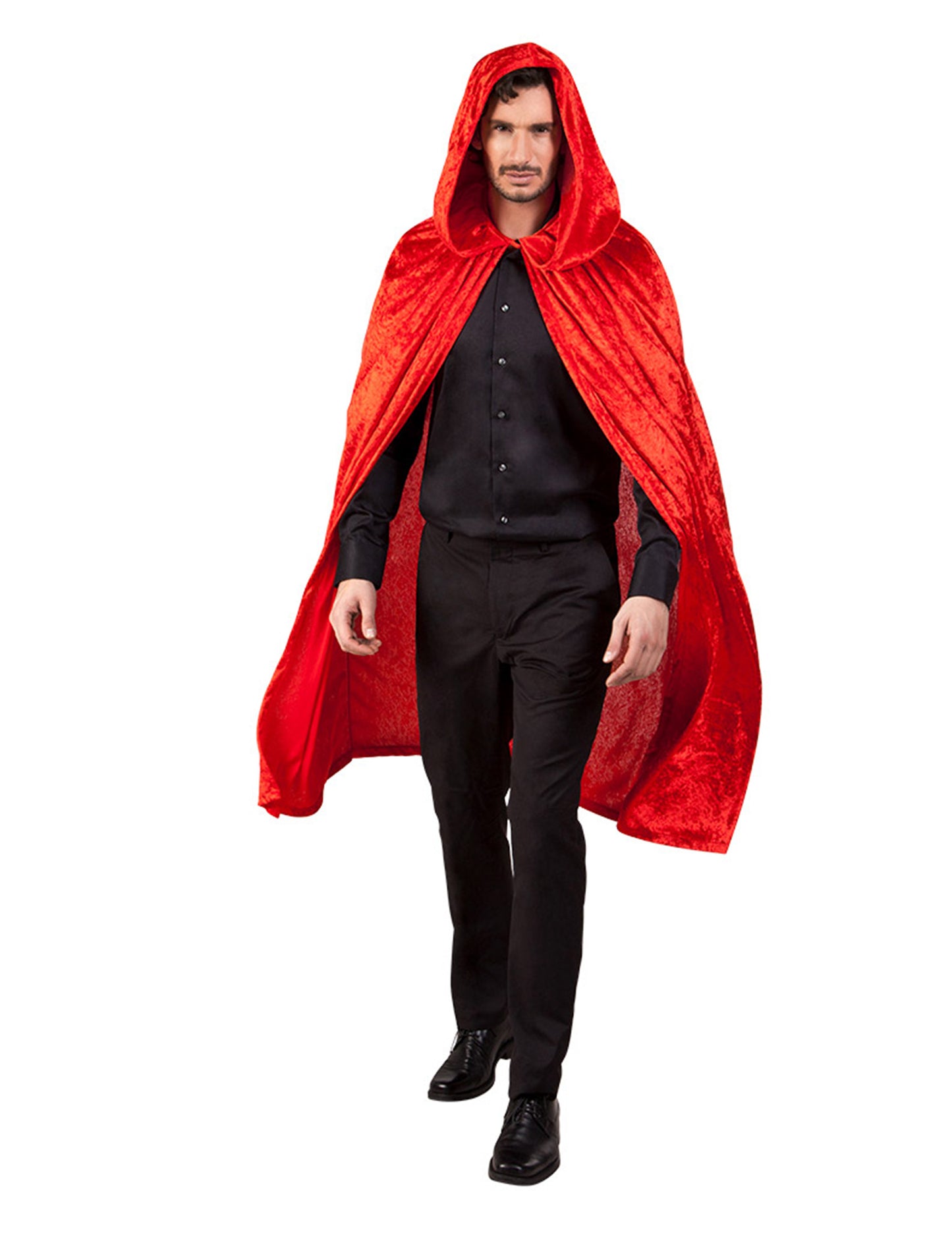 Red Cape Velvet Aspect 120 cm Halloween ADULE